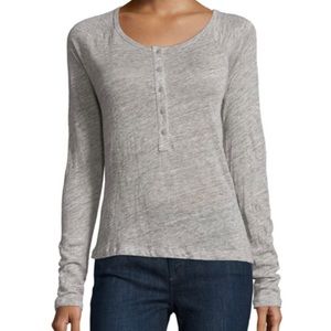 Grey long sleeve henley shirt